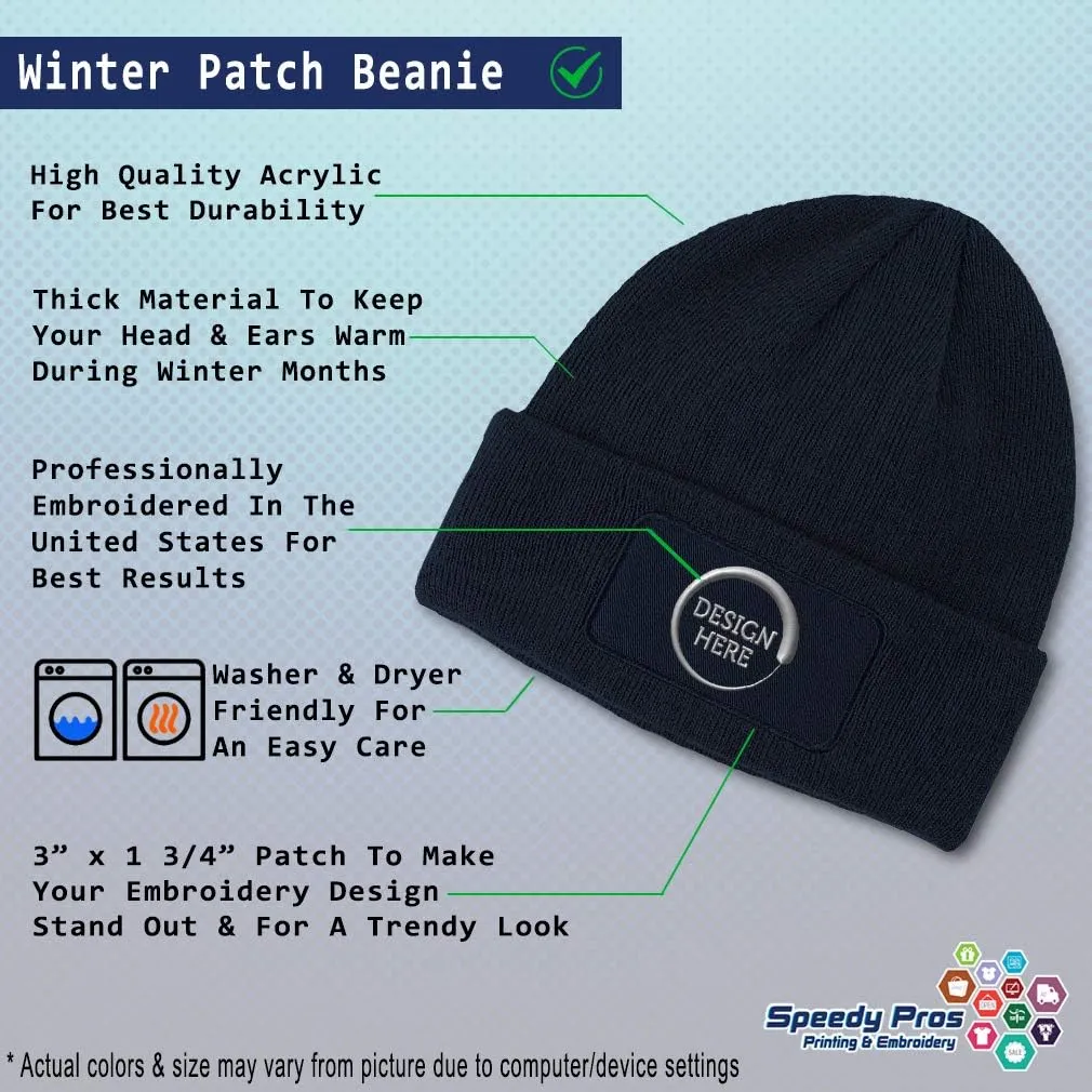 Custom Patch Beanie Cone Cross White Embroidery Skull Cap Hats for Men & Women