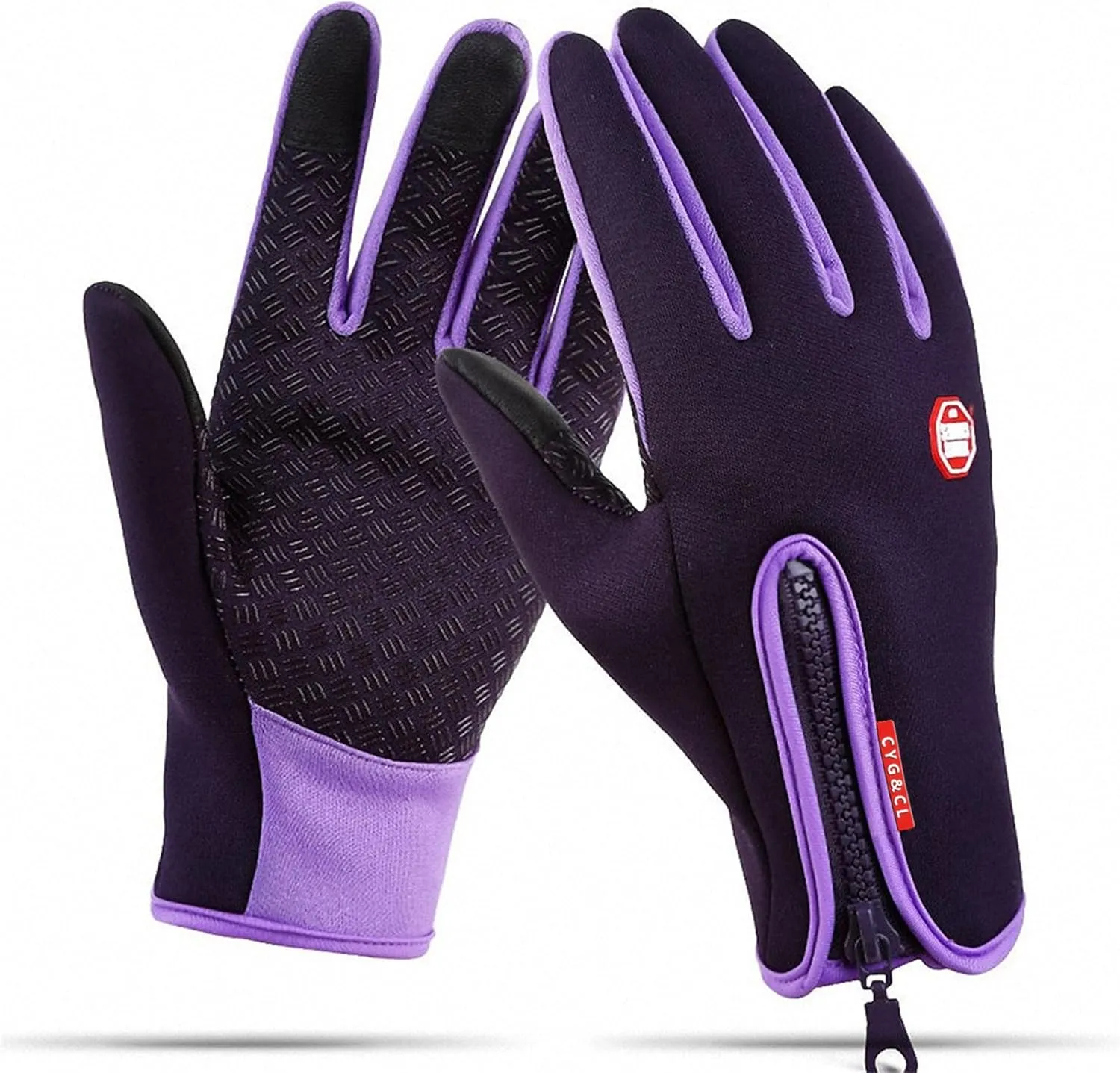 CYG&CL Outdoor Winter Touchscreen Warm Gloves, Water Resistant Windproof Anti-Slip Sports Gloves for Cycling Driving Running Hiking Climbing Skiing Sports, Adjustable Size for MenWomen