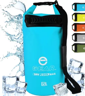 Dry Bag Floating Cooler - Roll Top Insulated Backpack  Portable, Collapsible, Waterproof with Padded Shoulder Strap - Perfect for Kayaking Fishing Beach Hiking -15L
