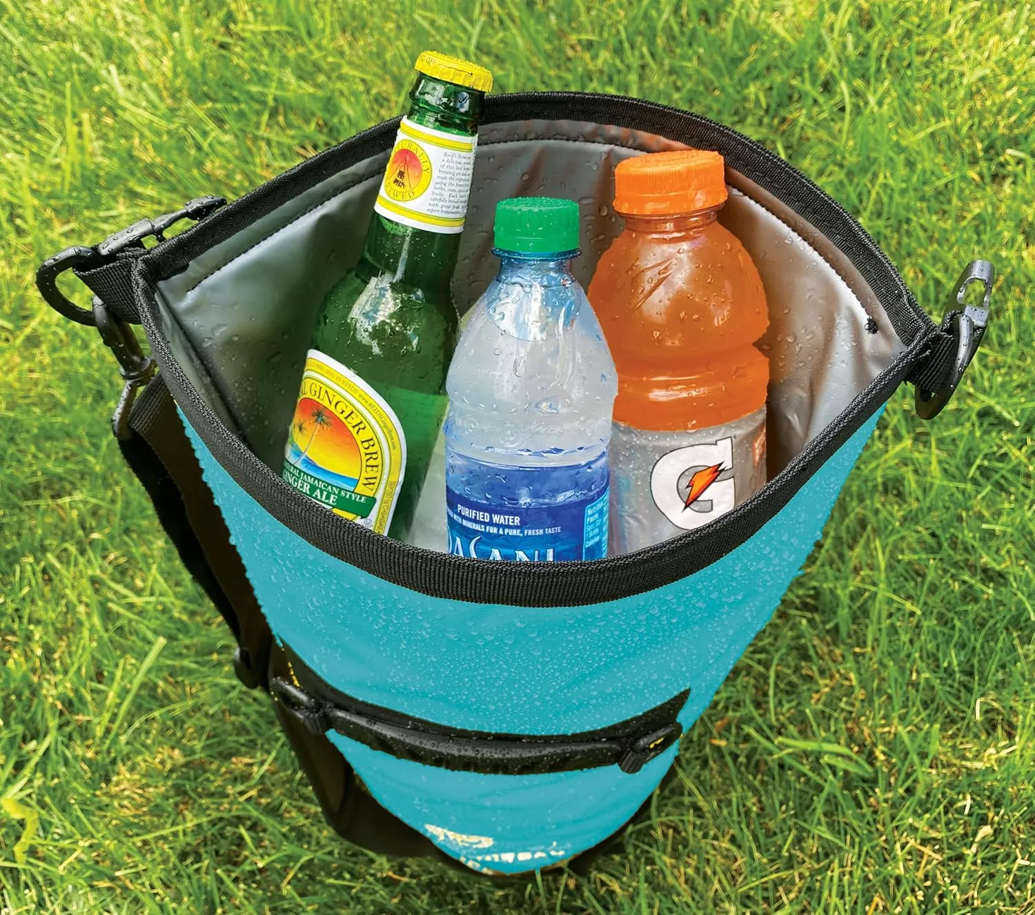 Dry Bag Floating Cooler - Roll Top Insulated Backpack  Portable, Collapsible, Waterproof with Padded Shoulder Strap - Perfect for Kayaking Fishing Beach Hiking -15L
