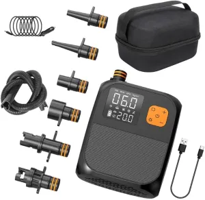 Electric Paddle Board Pump, 25PSI High Pressure SUP Air Pump Inflatable Pump Rechargeable Electric Pump with Flashlight,SOS,Auto-Off for Stand Up Paddle Boards,Surfing Kite,Tent,Mattress
