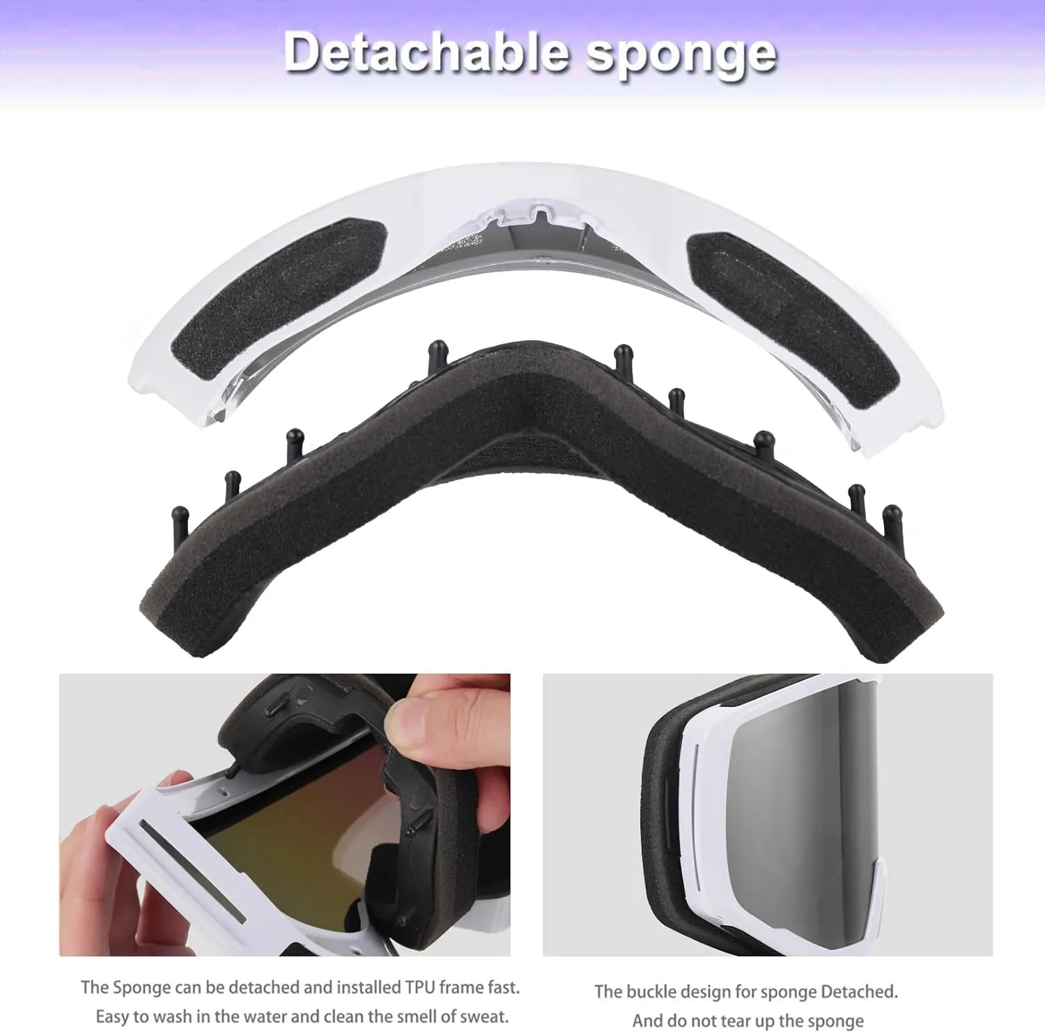 EXP VISION Ski/Snowboard Goggles for Men Women, OTG Snow Goggles Anti Fog UV Protection