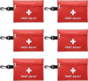 Faylapa 6Pcs Empty First Aid Bag, 7.8x5.5 inches Travel Empty First Aid Storage Bag for Travel, Home, Office, Vehicle, Camping, Hiking, Outdoors (Bag Only)