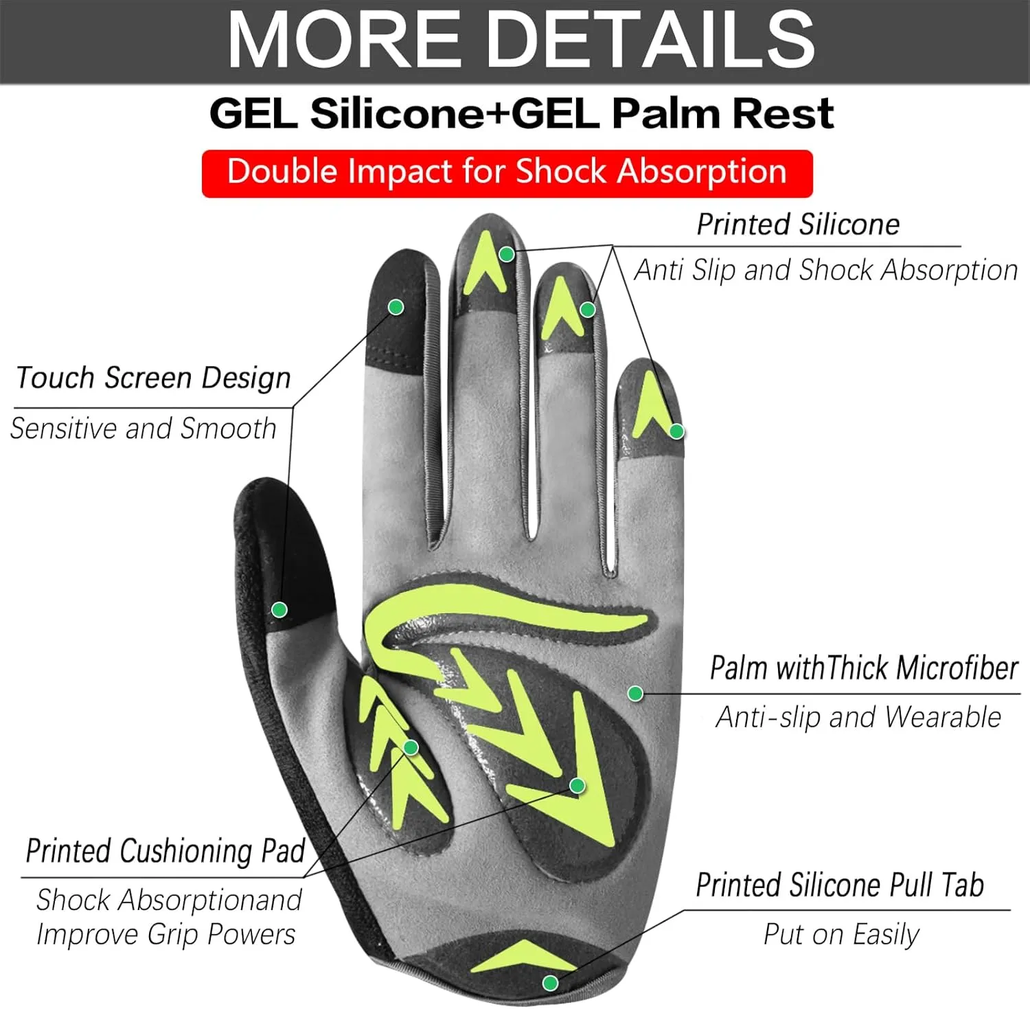 FINGER TEN Cycling Gloves Kids Boys Girls Youth Full Finger Pair Dirt Bike Riding, Children Toddler Touch Screen Mountain Road Bicycle Warm Cold Weather Gel Padded, Color Blue Orange