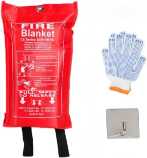 Fire Blanket: Essential Emergency Survival Safety Tool for Flame Suppression, 100% Fiberglass, Life-Saving Gear for Home, Kitchen, Camping, Car, and Office (39.3" x 39.3" Inches)