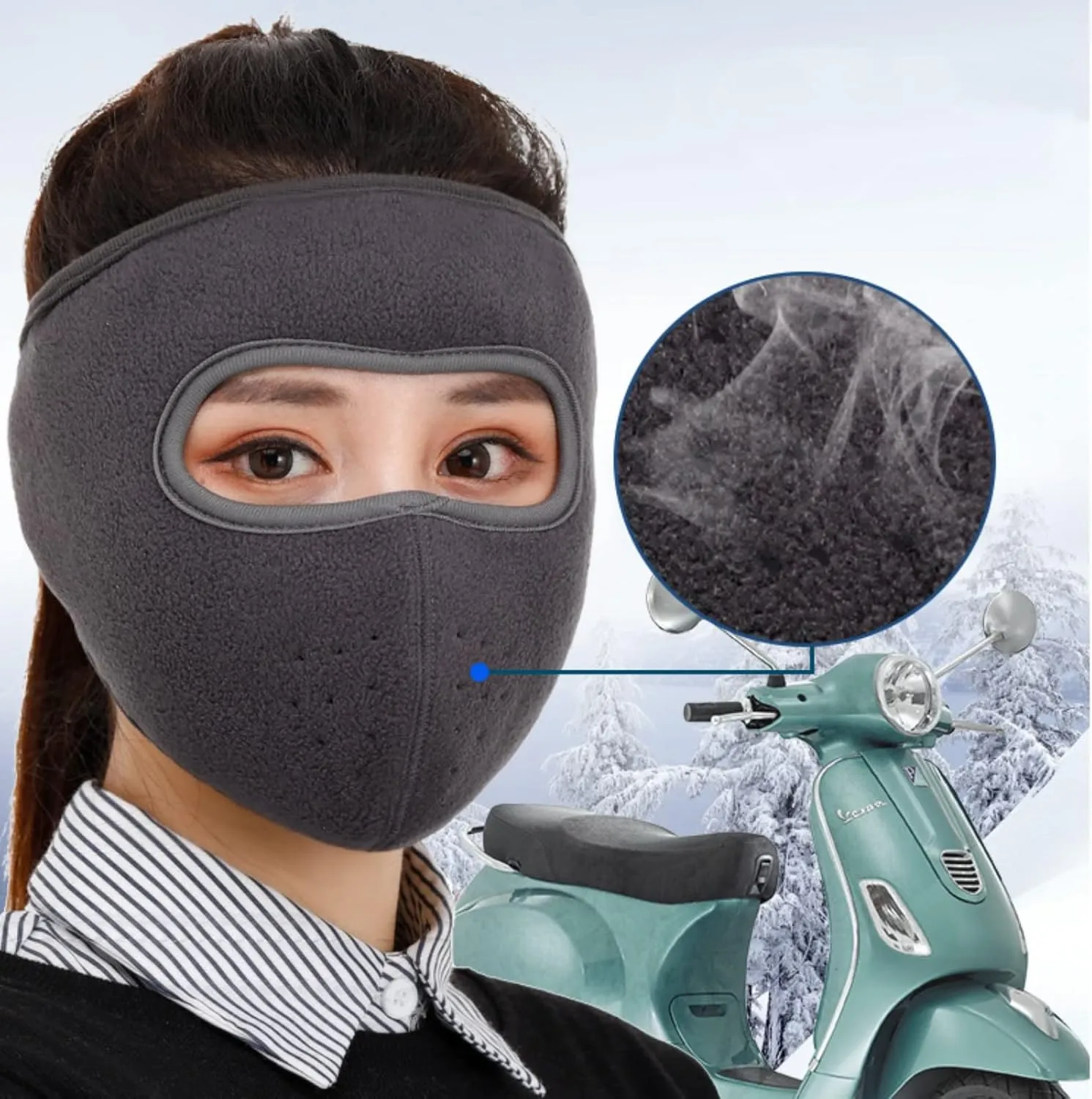 Fleece Face Mask for Winter,Fleece Ski Mask Cycling Full Cover Face Mask Cold Weather Warm Mask Outdoor Windproof Mask