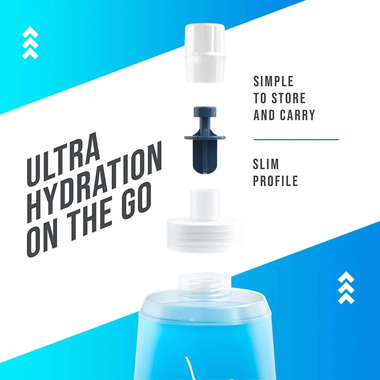 Flexible Collapsible Water Bottle (2-Pack) | 5oz, BPA/PVC Free, Ideal for Hydration Packs, Running, Hiking & Travel