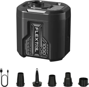 FLEXTAILGEAR 5KPa Air Mattress Pump,1000L/min Ultra Large Air Flow Air Pump for Inflatables, Rechargeable Inflatable Bed Pumps -Electric Air Pump for Kayaking Air Beds Sleeping Pads Pool Floats