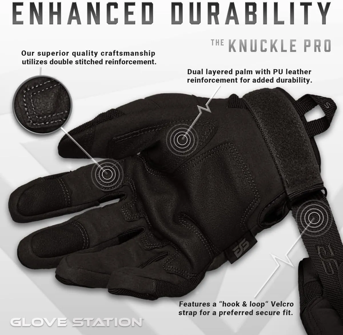 Glove Station - Tactical Shooting Hard Knuckle Gloves for Men and Woman with Touchscreen Fingers - Durable and Comfortable Hand-Gear for Outdoor Work Shooting and Hunting
