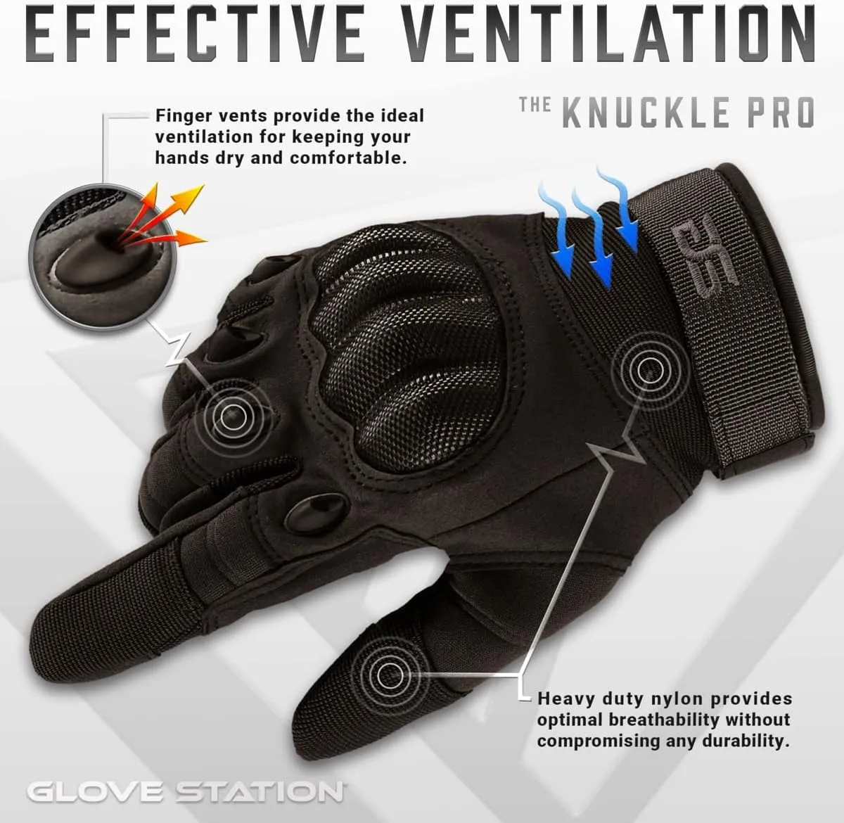 Glove Station - Tactical Shooting Hard Knuckle Gloves for Men and Woman with Touchscreen Fingers - Durable and Comfortable Hand-Gear for Outdoor Work Shooting and Hunting