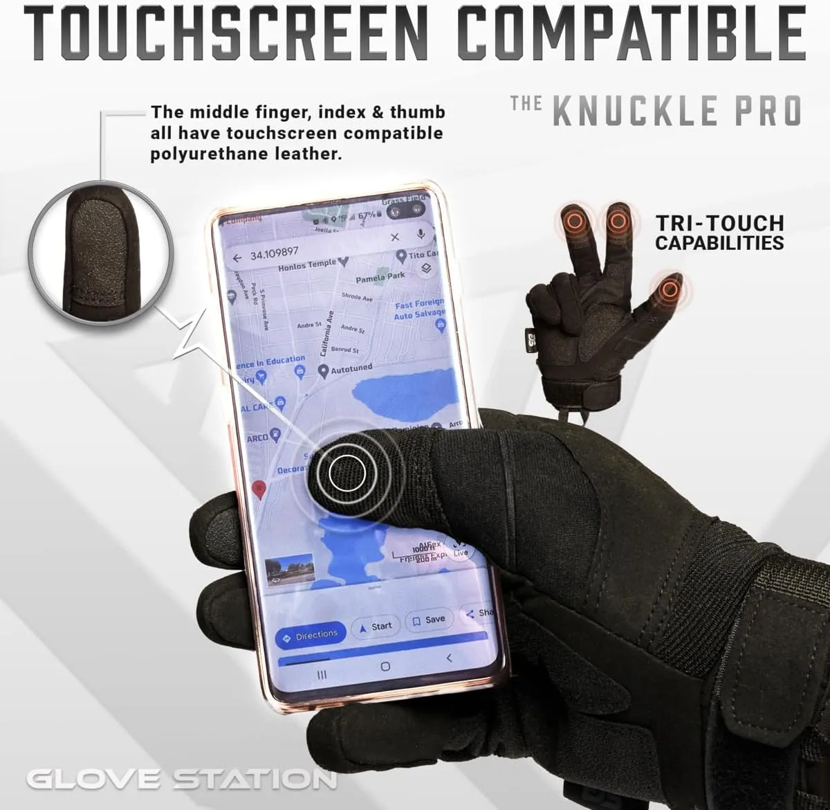 Glove Station - Tactical Shooting Hard Knuckle Gloves for Men and Woman with Touchscreen Fingers - Durable and Comfortable Hand-Gear for Outdoor Work Shooting and Hunting