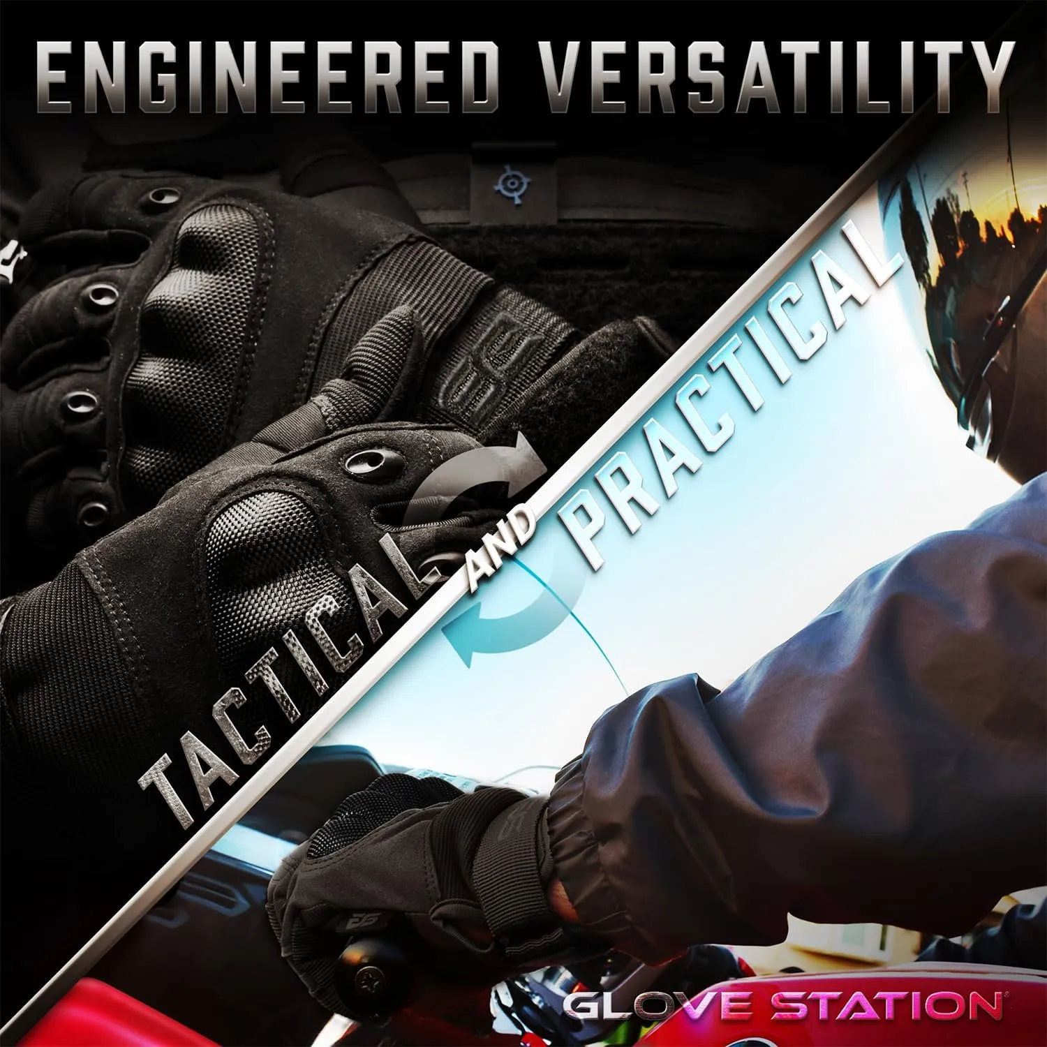 Glove Station - Tactical Shooting Hard Knuckle Gloves for Men and Woman with Touchscreen Fingers - Durable and Comfortable Hand-Gear for Outdoor Work Shooting and Hunting