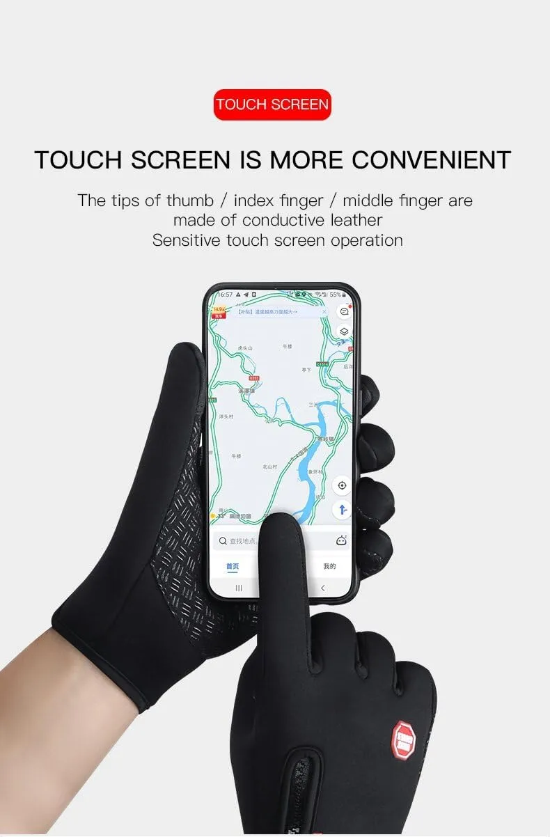 Gloves - Touch Screen Windproof, Warm & Adjustable. Perfect for Outdoor Running, Cycling, Fishing, Skiing & More