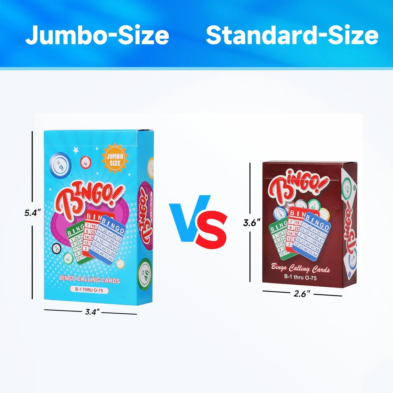 GSE Games & Sports Expert Professional Jumbo Bingo Calling Cards for Bingo Game, Plastic Coated Bingo Playing Cards Deck with High Visibility Numbered
