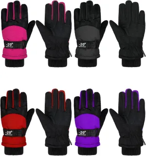 Hicarer 4 Pairs Winter Gloves for Kids Waterproof Snow Ski Gloves Warm Unisex Camouflage Clothes for Cold Weather Girls Boys Children