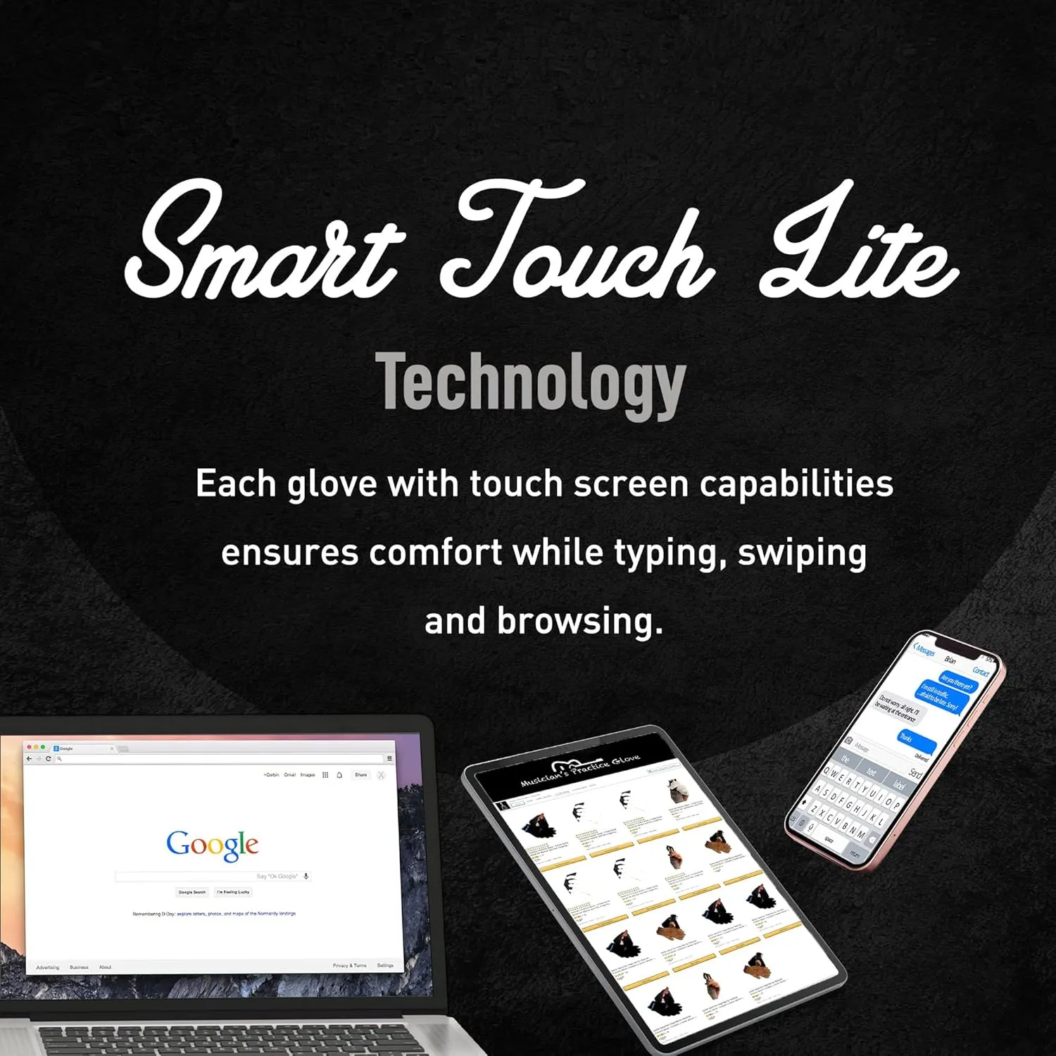 INDOOR/Outdoor Touchscreen Gloves, Comfort Barrier, SILVER Thread