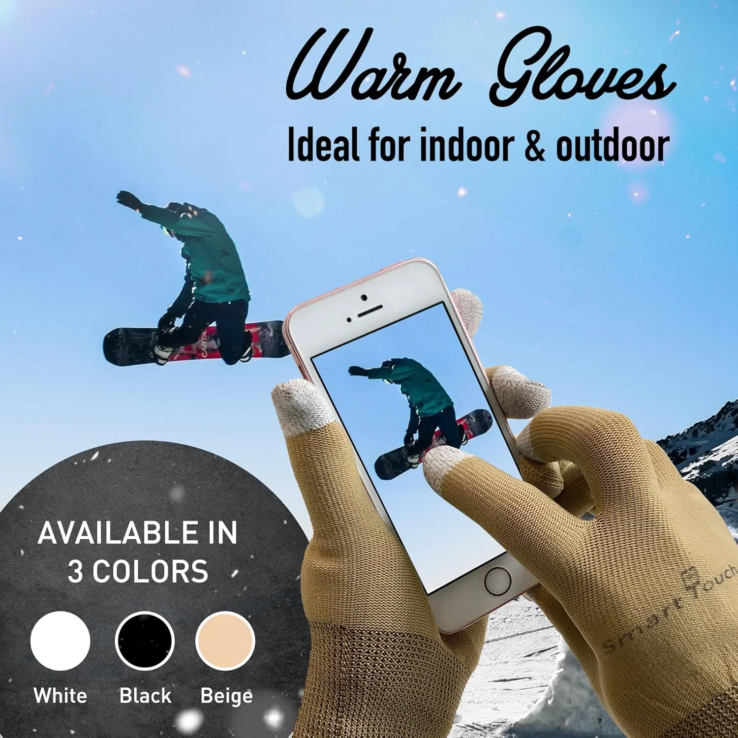 INDOOR/Outdoor Touchscreen Gloves, Comfort Barrier, SILVER Thread