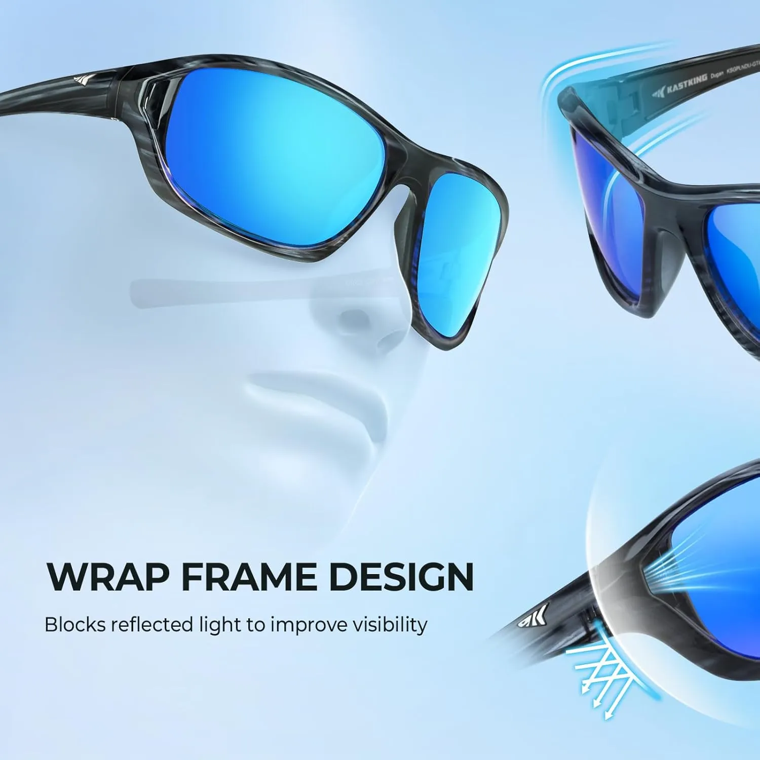 KastKing Dugan Polarized Sport Sunglasses for Men and Women, Ideal for Driving Fishing Cycling Running, UV Protection