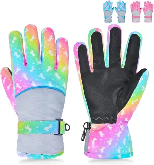 Kids Gloves Winter Snow Gloves Waterproof Ski Gloves for Girls, Toddler Snow Gloves Outdoor Snowboard Gloves