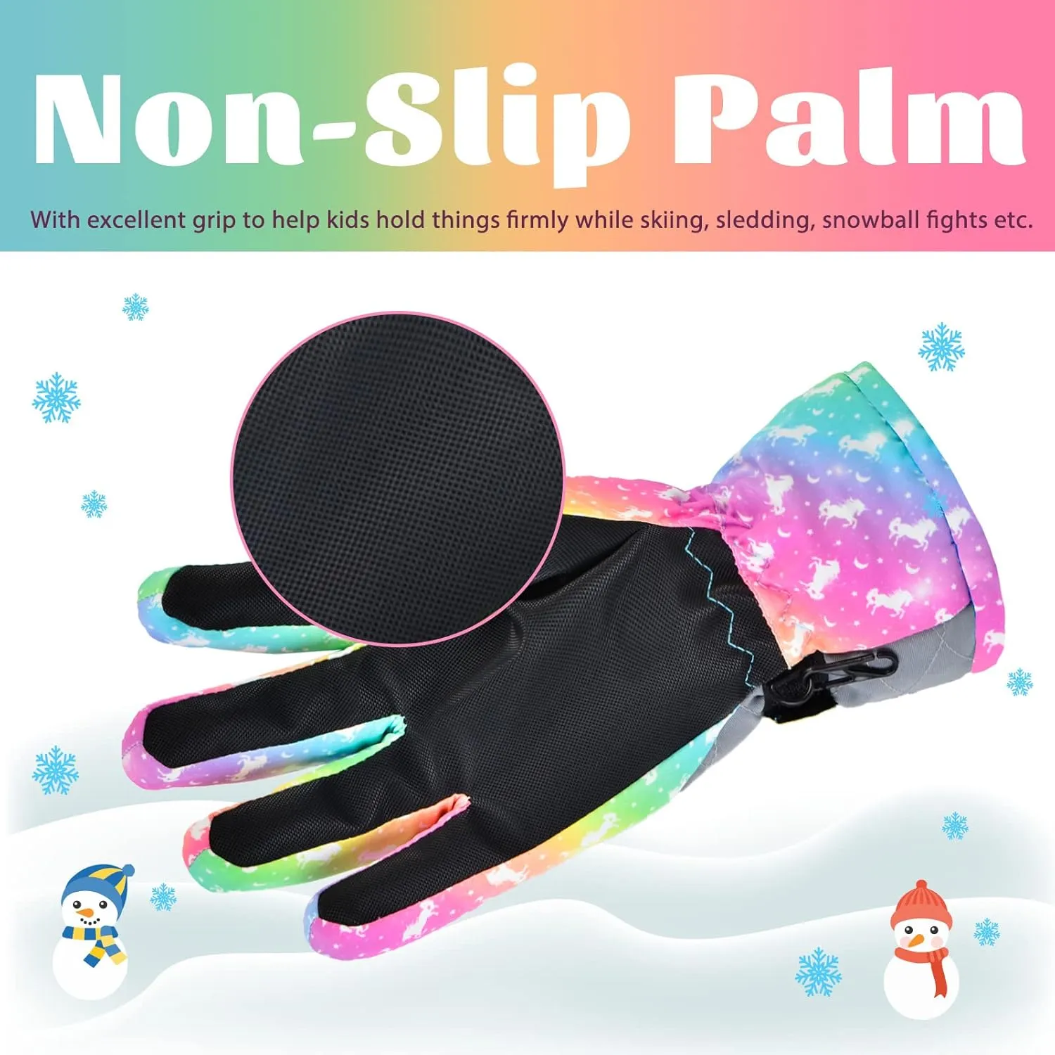 Kids Gloves Winter Snow Gloves Waterproof Ski Gloves for Girls, Toddler Snow Gloves Outdoor Snowboard Gloves
