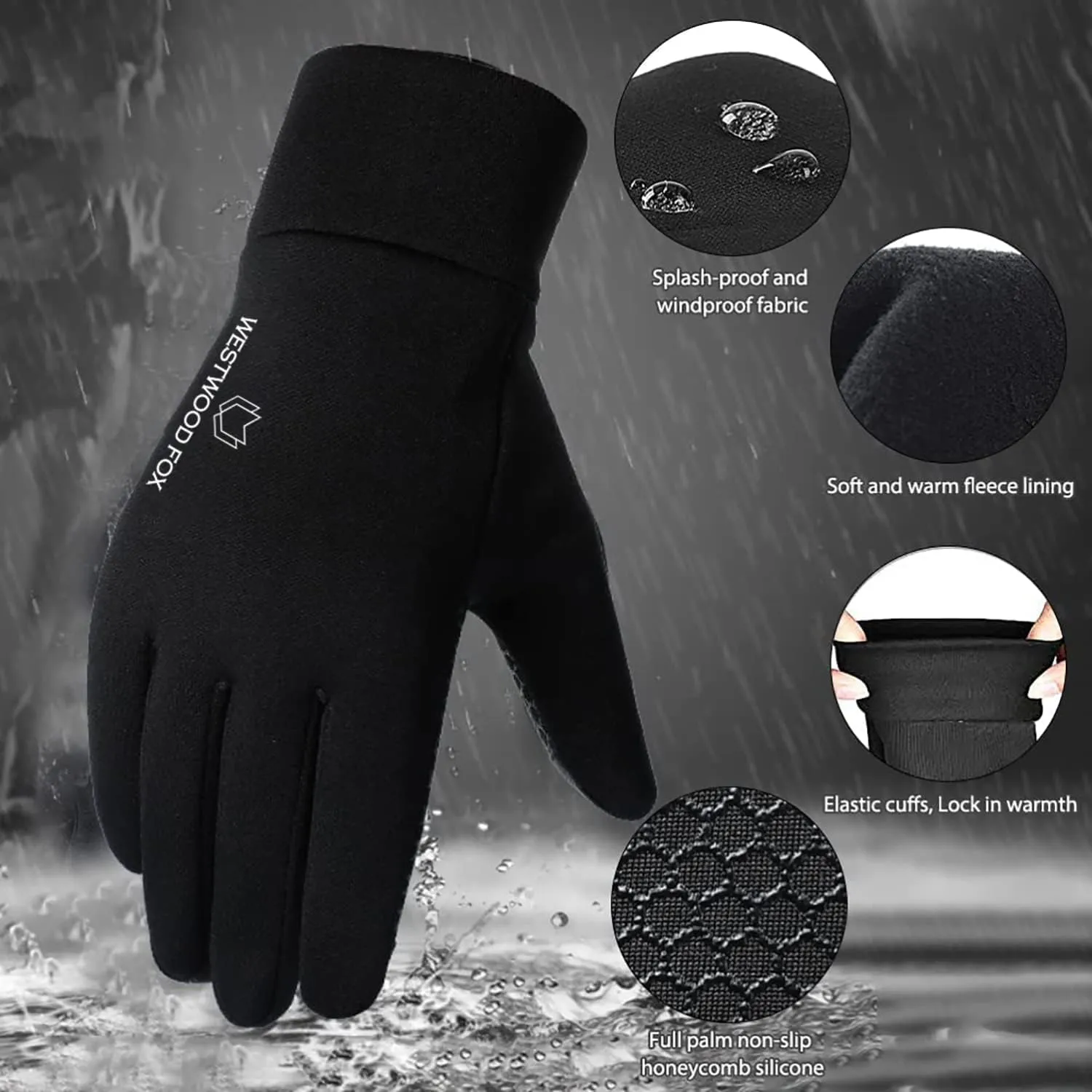 Kids Winter Thermal Cycling Gloves Boys Girls Flexible Grip Touchscreen Cycling Bike Gloves for Children Running Ski Anti-Slip Mitts