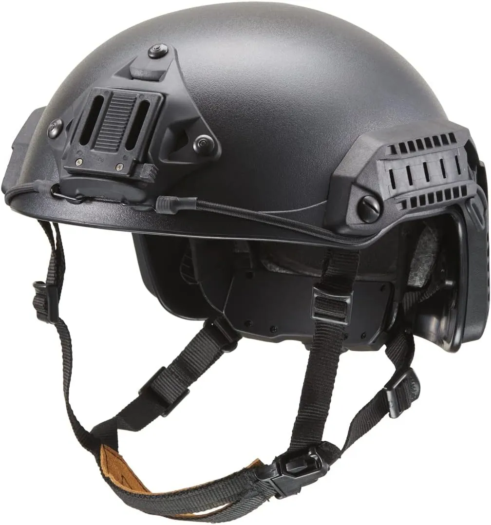 Lancer Tactical Large - X-Large Industrial ABS Plastic Constructed Maritime Helmet Adjustable Crown with 20mm Side Rail Adapter Padding NVG Shroud Bungee Retention