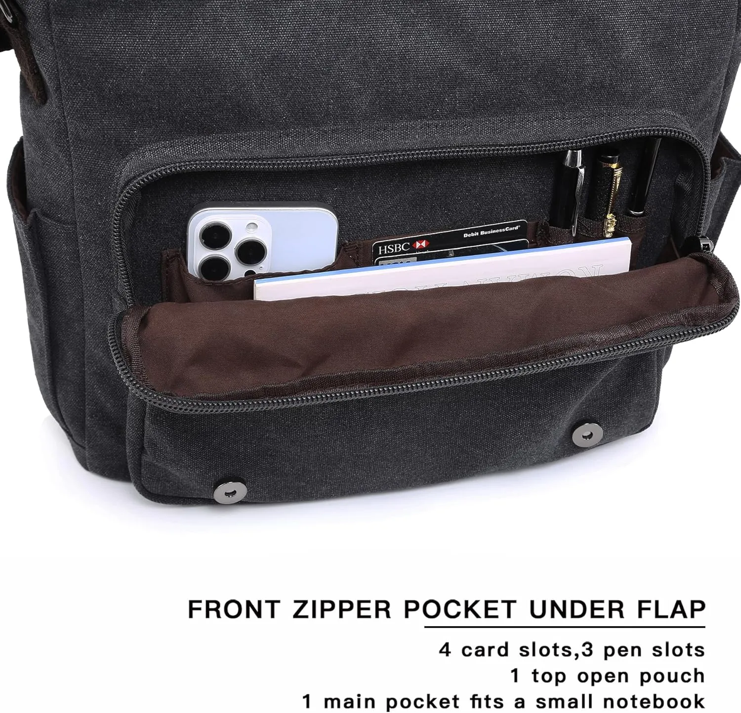 Large Vintage Canvas Messenger Shoulder Bag Travel Crossbody Purse Briefcase Business Bag for 15inch Laptop