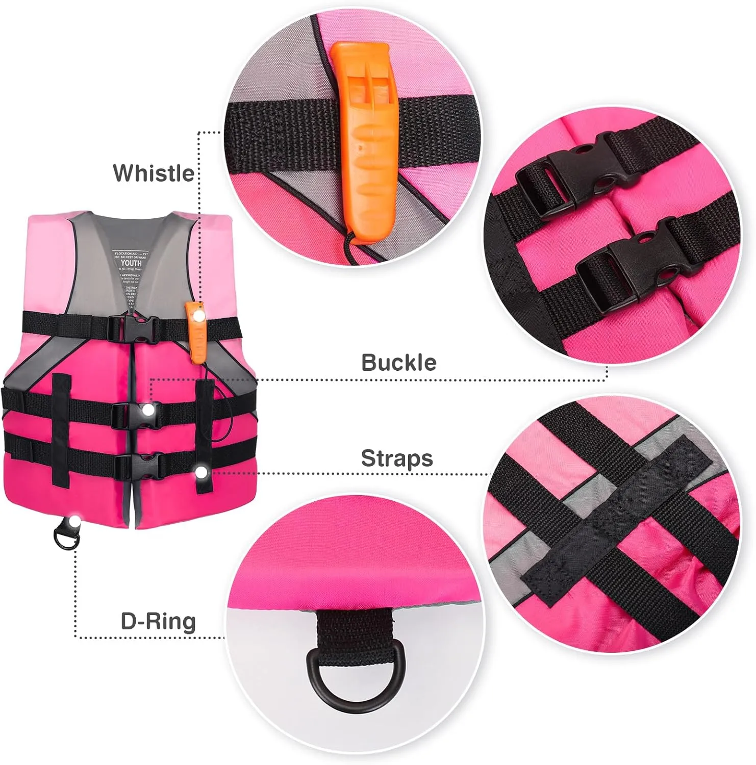 Leader Accessories Youth USCG Approved Life Jacket Vest Boating Vest