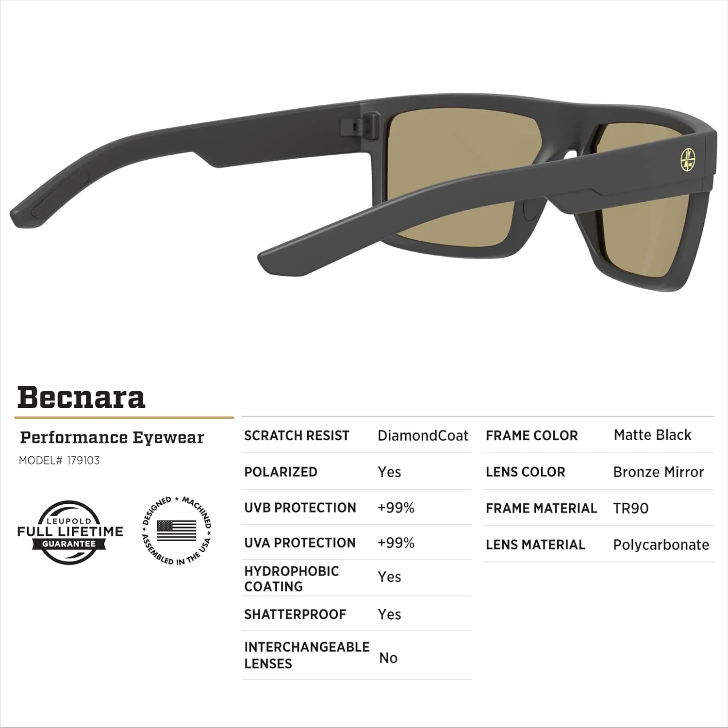 Leupold Becnara Performance Eyewear with Polarized Lenses