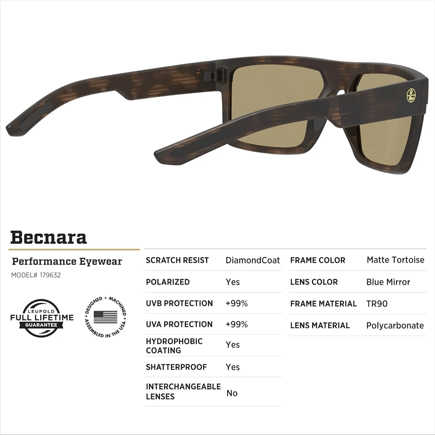 Leupold Becnara Performance Eyewear with Polarized Lenses