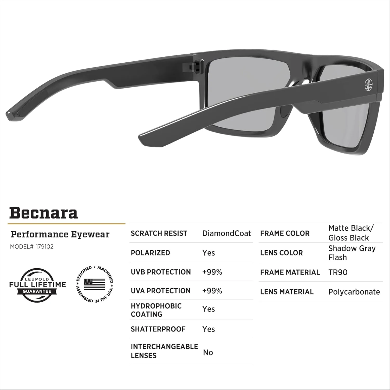 Leupold Becnara Performance Eyewear with Polarized Lenses