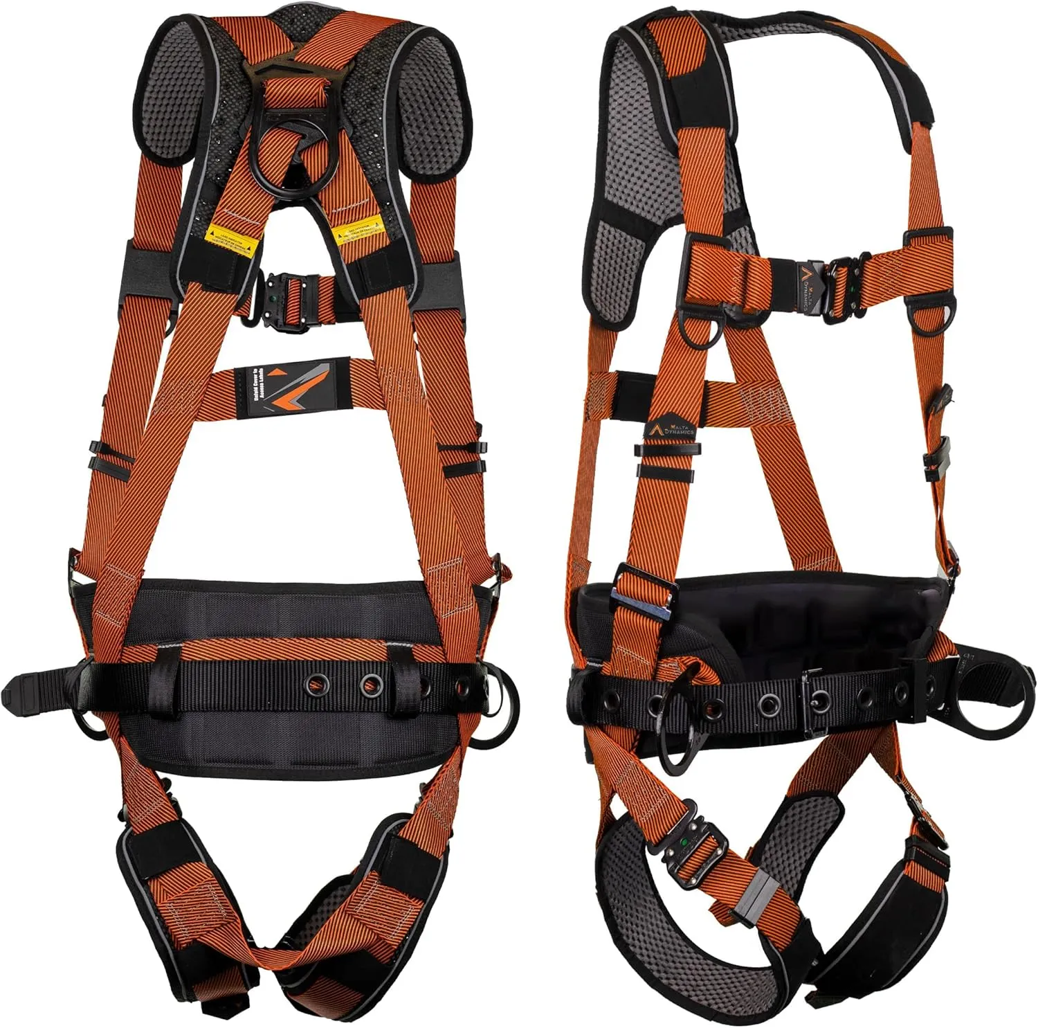 Malta Dynamics Warthog Comfort MAXX - Safety Harness for Construction  Fall Protection Equipment with Removable Belt and Lumbar Support, Side D-Rings, and Padding, OSHA & ANSI Compliant (S-M)