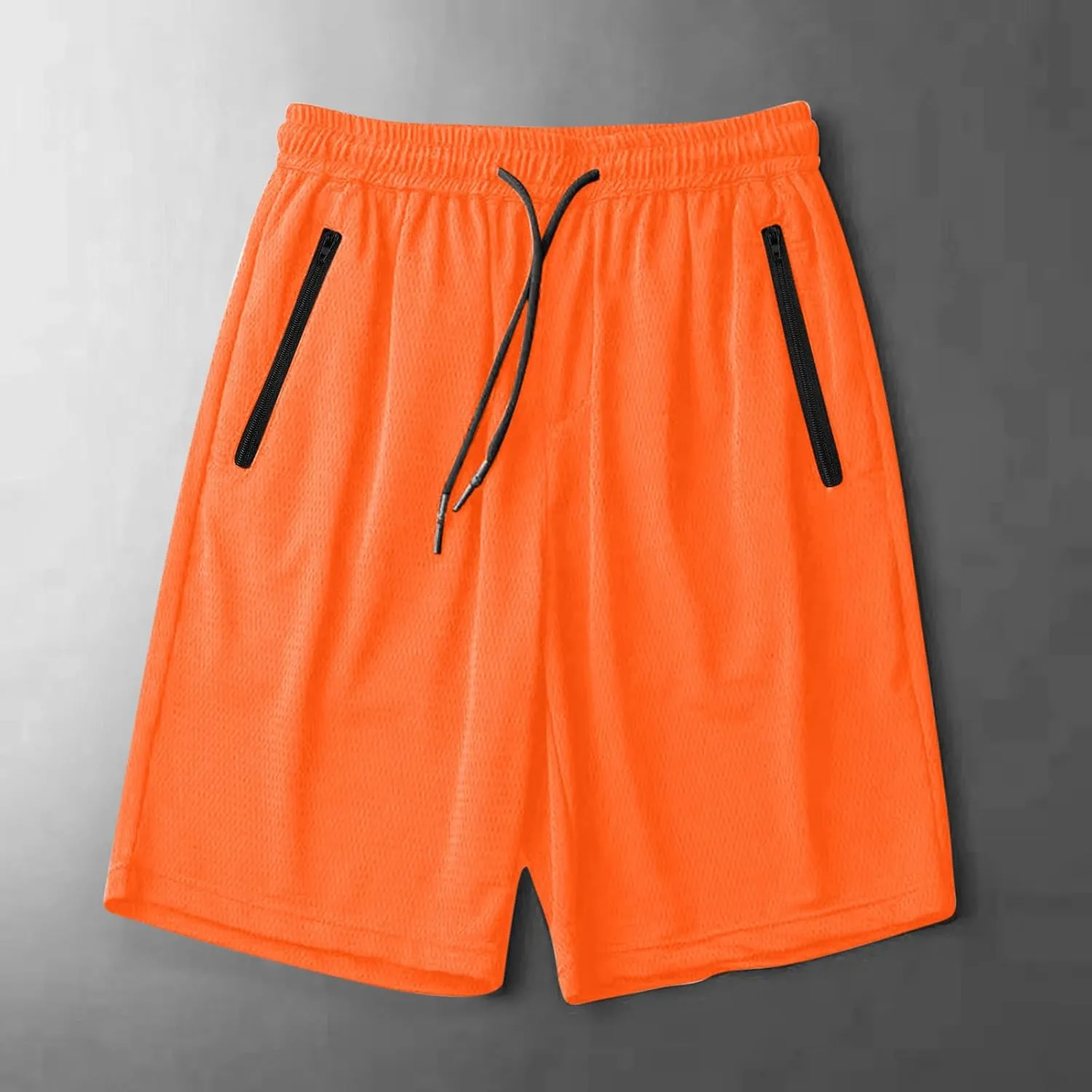 Mens Gym Shorts Mesh Breathable Quick-Dry Basketball Shorts Lightweight Running Sport Half Pants with Zipper Pockets