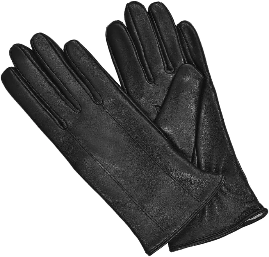 MGGMOKAY Womens Leather Gloves Winter Warm Touchscreen Gloves with Cashmere Lined