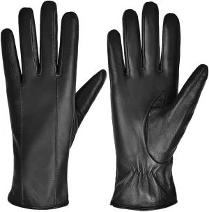 MGGMOKAY Womens Leather Gloves Winter Warm Touchscreen Gloves with Cashmere Lined