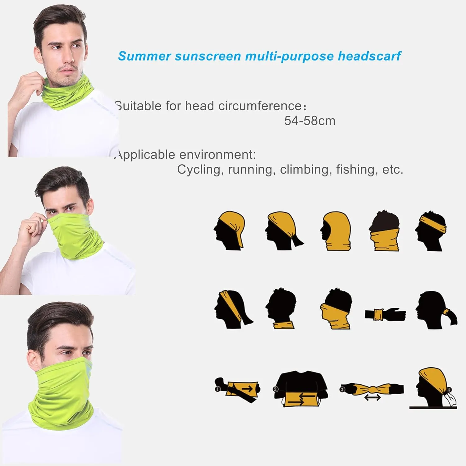 Motorcycle Goggles Dirt Bike ATV Off-Road Riding Motocross Glasses with Sun UV Protection Neck Gaiter Face Cover