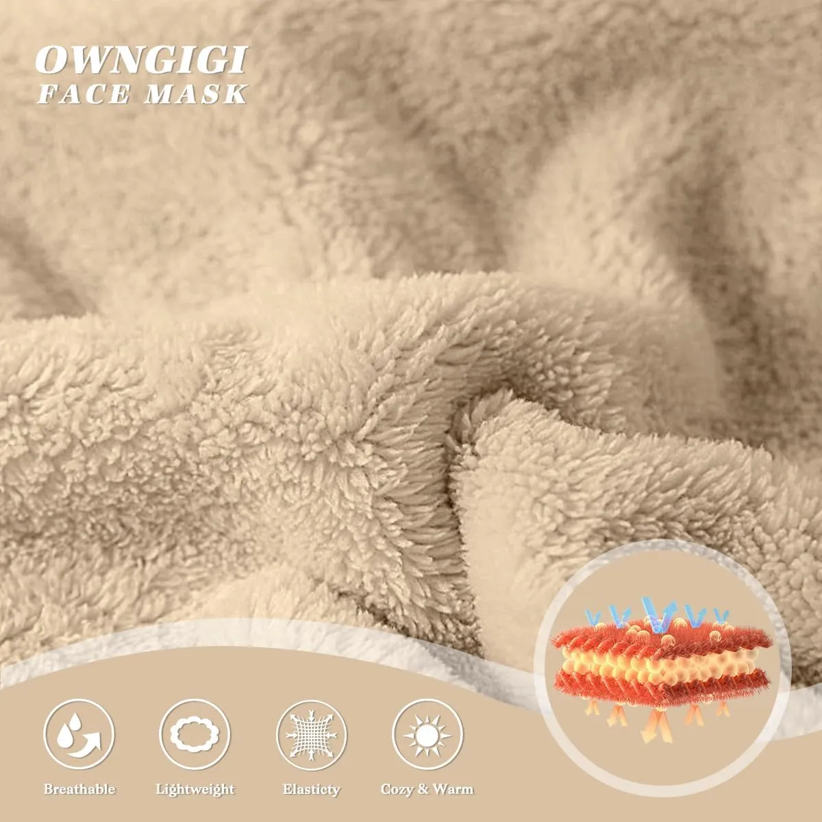 OWNGIGI Balaclava Ski Mask for Kids, Winter Windproof Face Mask for Cold Weather, Fleece Hooded Scarf Head Cover Neck Warmer