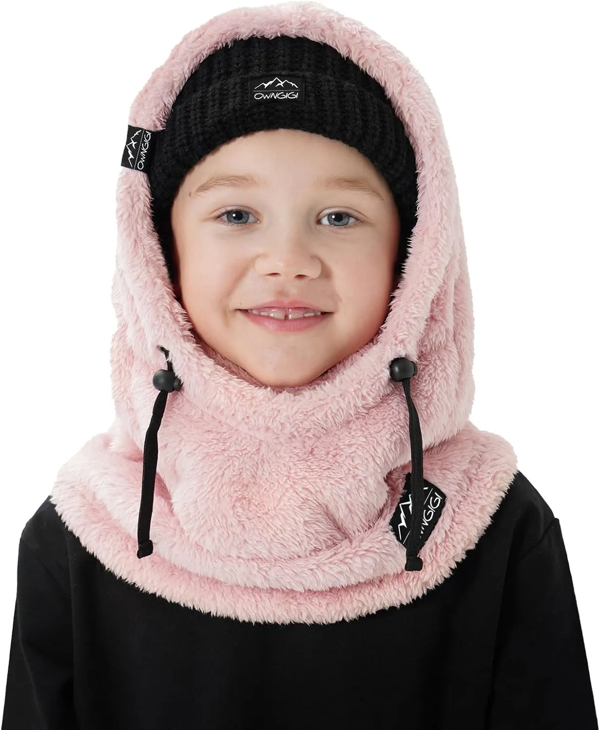 OWNGIGI Balaclava Ski Mask for Kids, Winter Windproof Face Mask for Cold Weather, Fleece Hooded Scarf Head Cover Neck Warmer