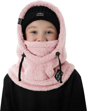 OWNGIGI Balaclava Ski Mask for Kids, Winter Windproof Face Mask for Cold Weather, Fleece Hooded Scarf Head Cover Neck Warmer
