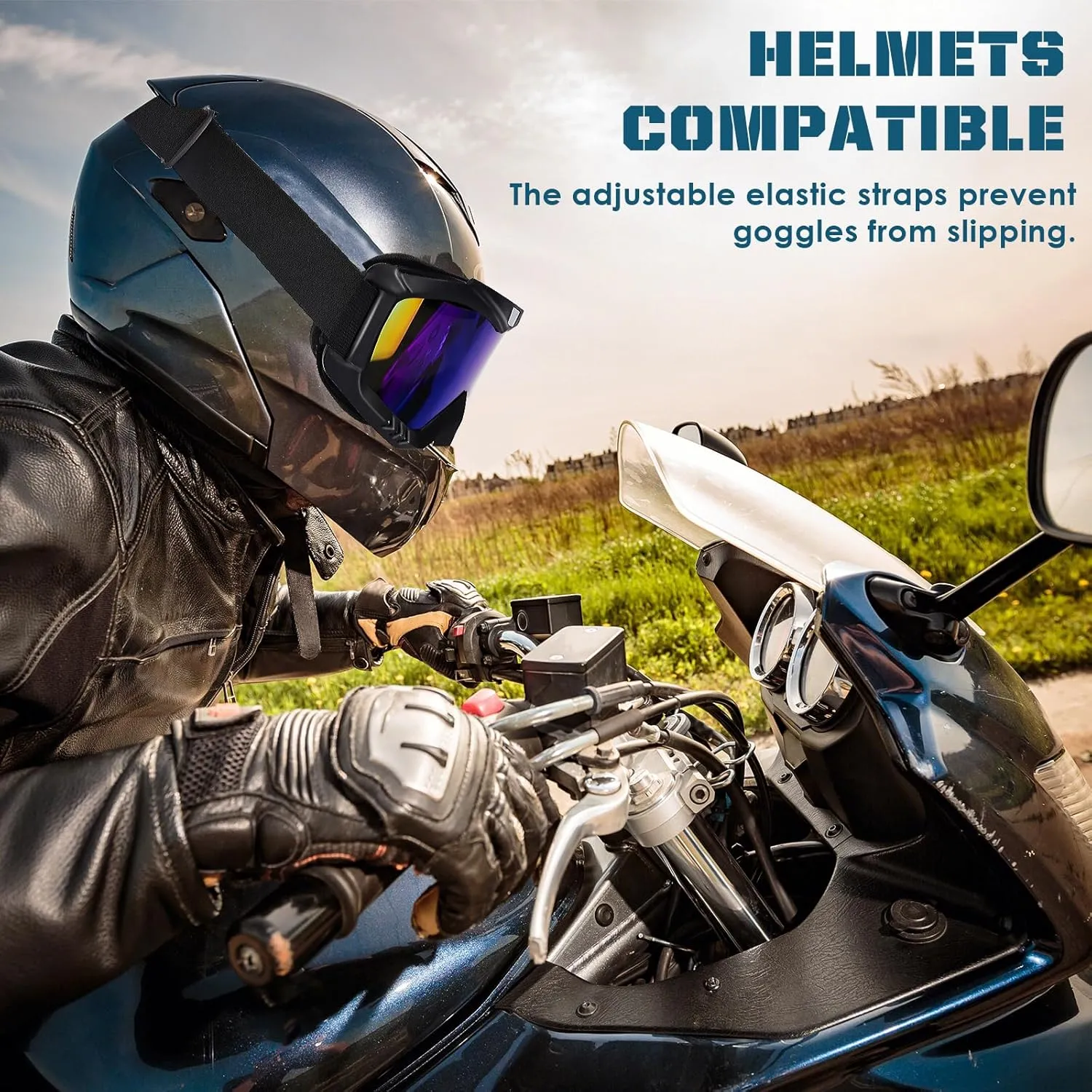 OXG Motorcycle Goggles - ATV & Dirt Bike Goggles with UV400 Dustproof Lens for Adults & Youth