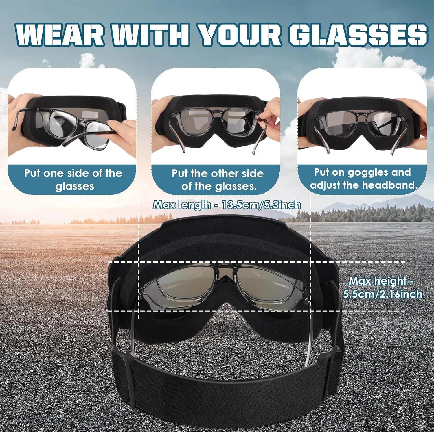 OXG Motorcycle Goggles - ATV & Dirt Bike Goggles with UV400 Dustproof Lens for Adults & Youth