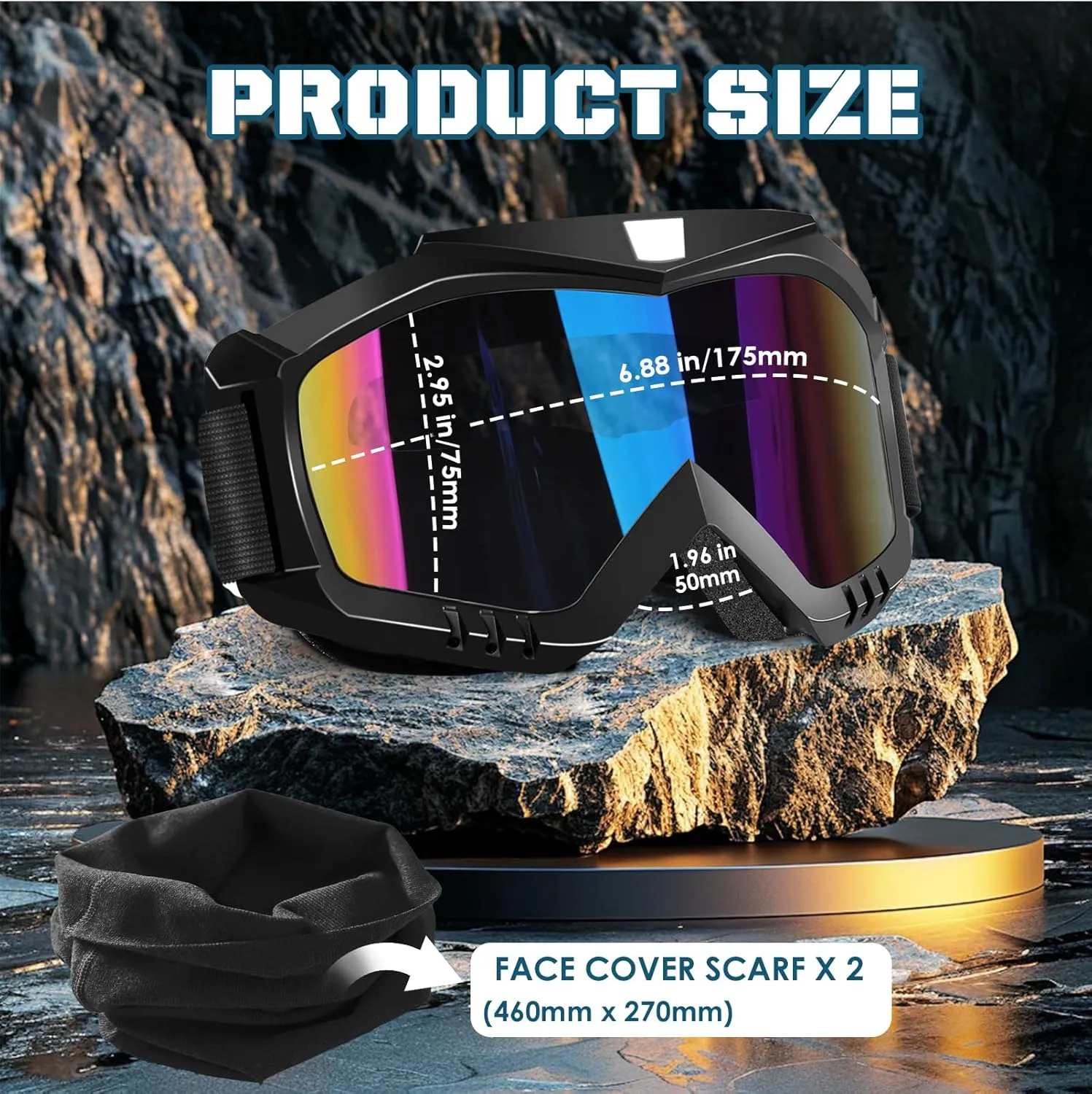 OXG Motorcycle Goggles - ATV & Dirt Bike Goggles with UV400 Dustproof Lens for Adults & Youth