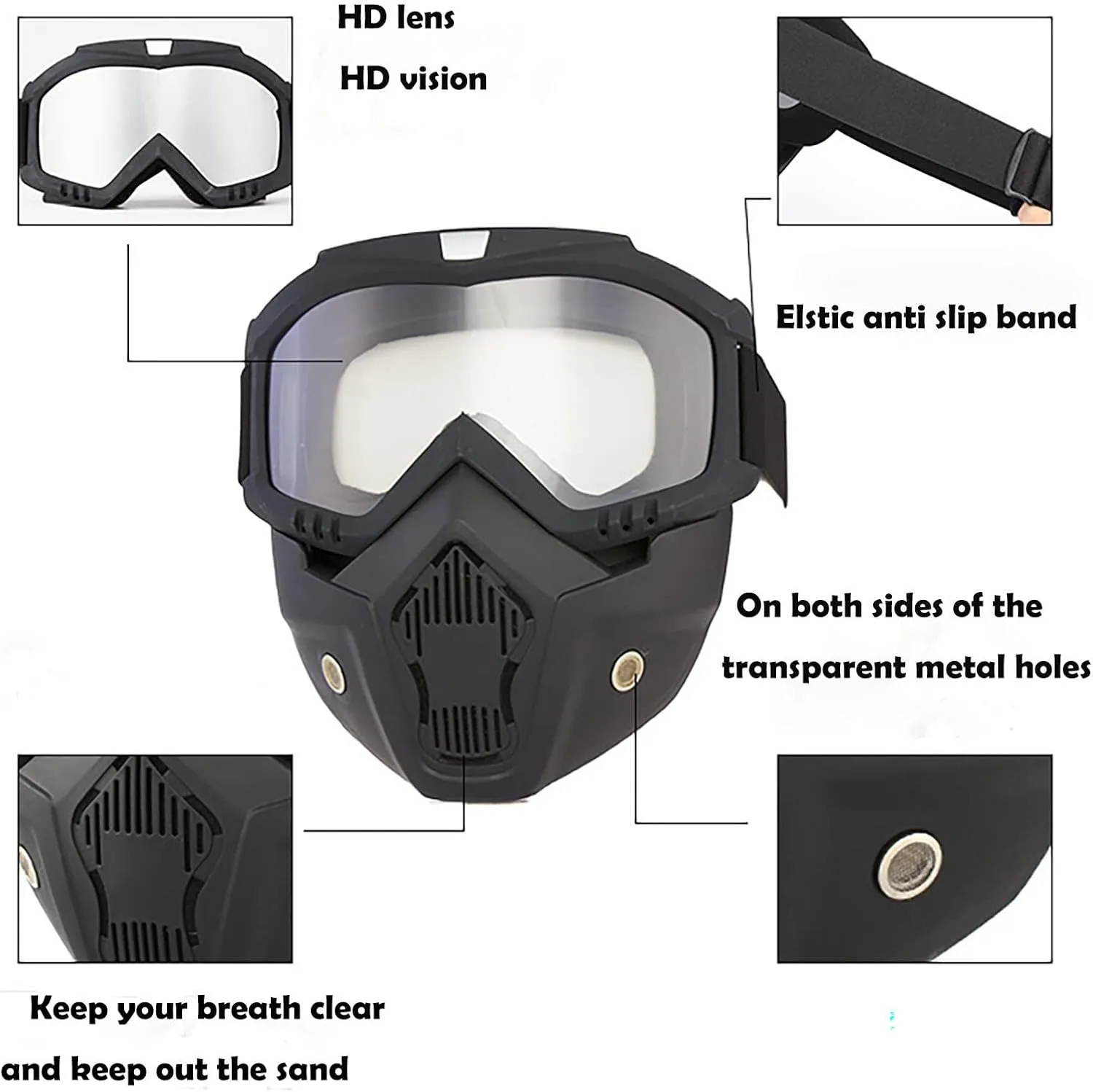 Paintball Mask Anti-Fog | Airsoft Helmet and Full Face Tactical Mask | Ballistic Goggles for Men | For Skiing, Paintball, Shooting, Cycling, Fishing