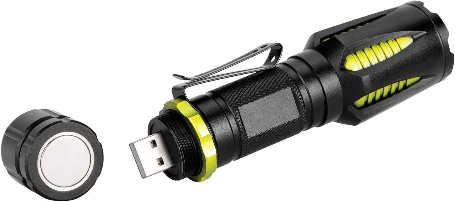 Performance Tool W2668 418 lumens Firepoint X USB Flashlight, Super Bright Seoul LEDs, tactical aluminum housing and magnetic base