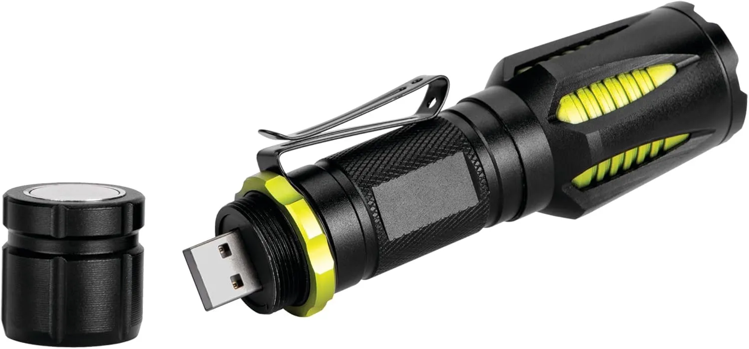 Performance Tool W2668 418 lumens Firepoint X USB Flashlight, Super Bright Seoul LEDs, tactical aluminum housing and magnetic base
