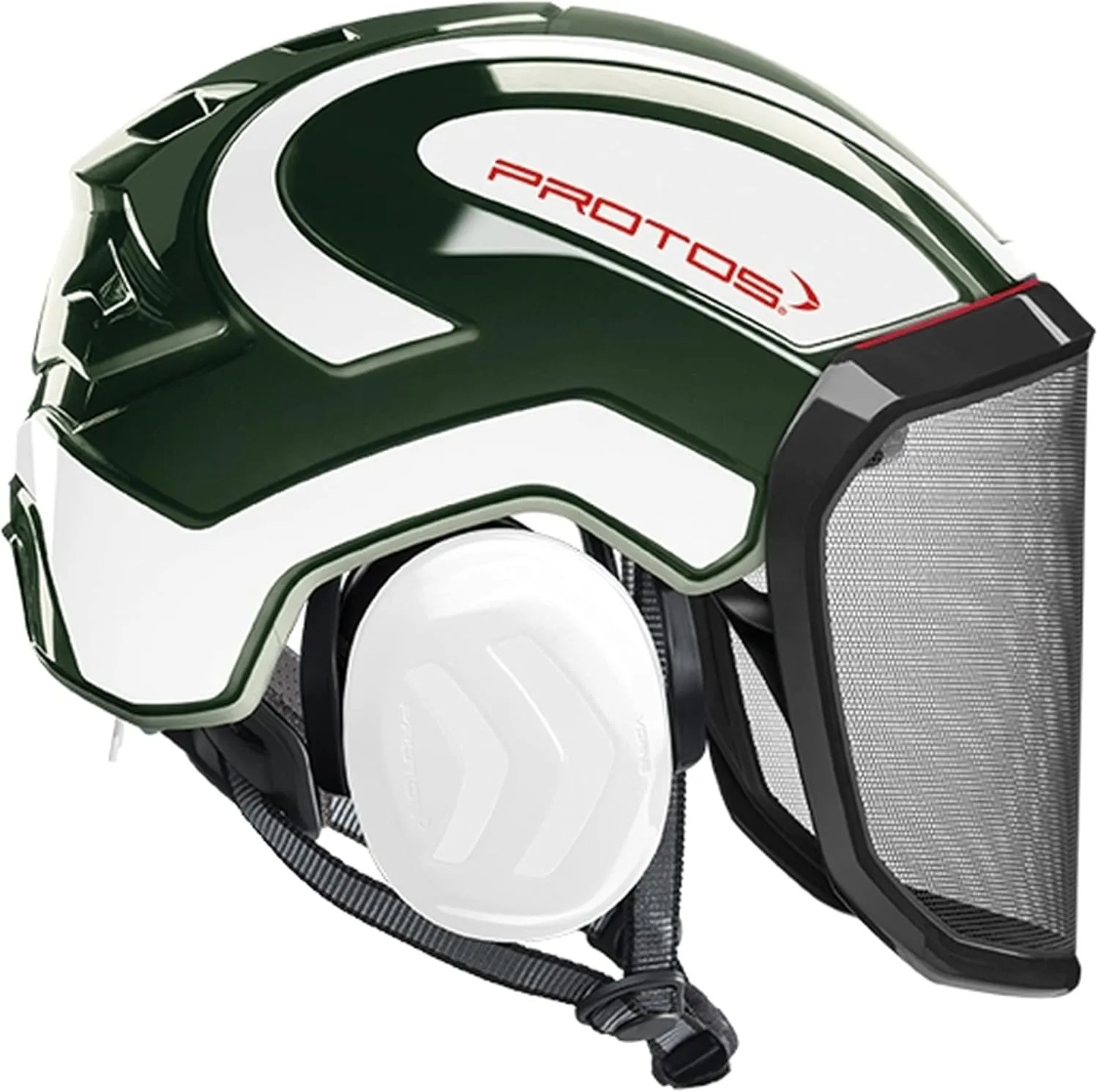 Pfanner Protos Integral Arborist Helmet - Olive and White