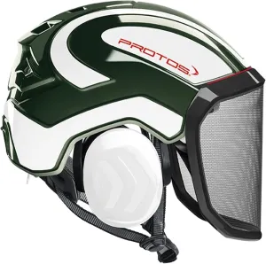 Pfanner Protos Integral Arborist Helmet - Olive and White