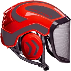 Pfanner Protos Integral Arborist Helmet (Red & Grey)