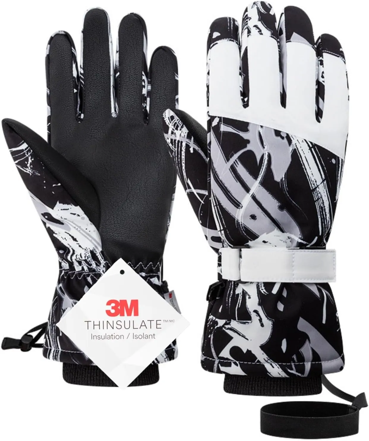 Pro Ski Gloves, 3M Thinsulate Insulated Double-Layer Waterproof, Touchscreen Snow Gloves for Skiing, Winter Cycling
