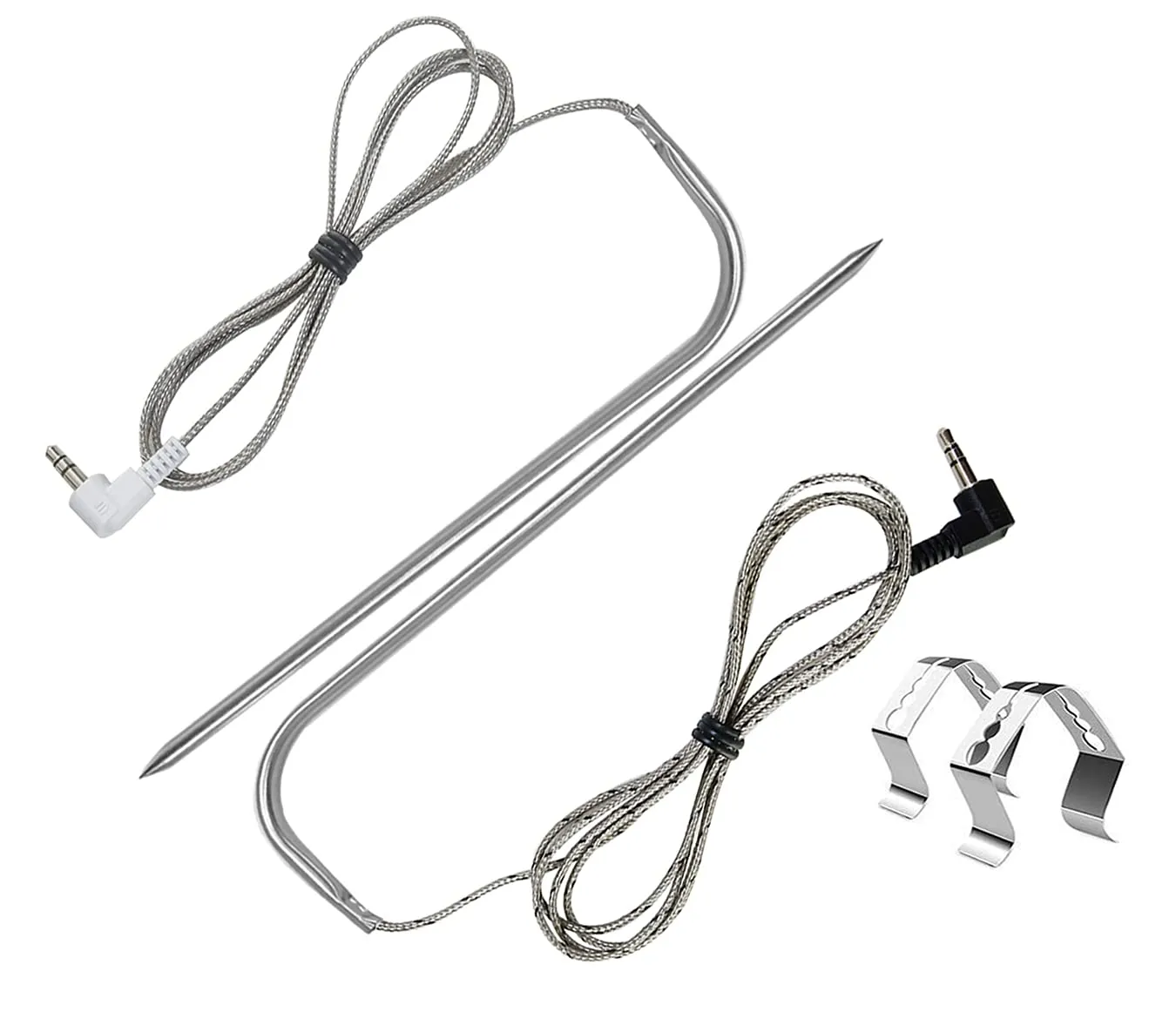 Replacement for Traeger Meat Probe,Compatible with Traeger Wood Pellet Grills and Smoker,Equipped with Stainless Steel Grill Holder kit 2 PCS